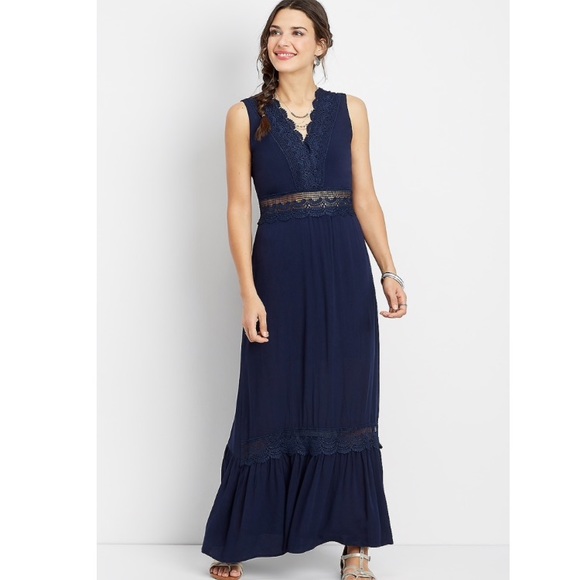 Maurices Dresses & Skirts - Crochet V-Neck Maxi Dress